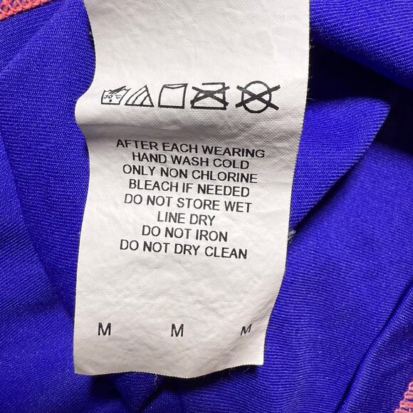 Nike Women's Hydro Rash Guard Short Sleeve Blue and Pink Full Zip - Size Medium - Picture 9 of 9